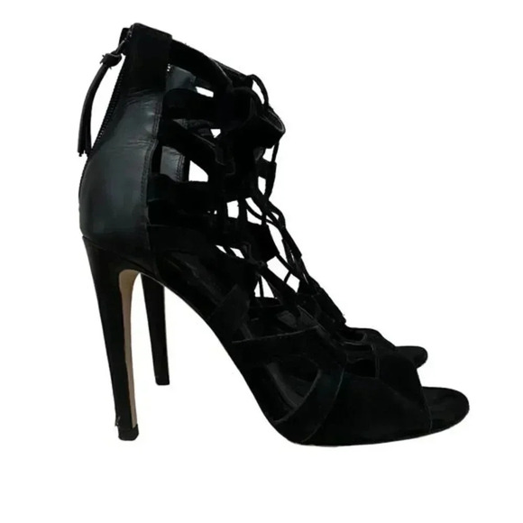 Rebecca Minkoff Black Roxie Caged Stiletto Heels 7 - Picture 2 of 9
